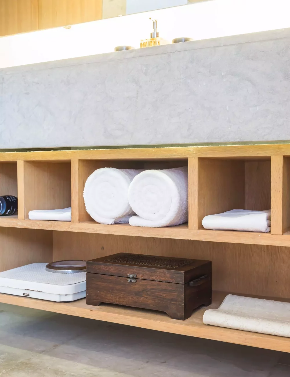 Beautiful luxury bathroom and toiley interior